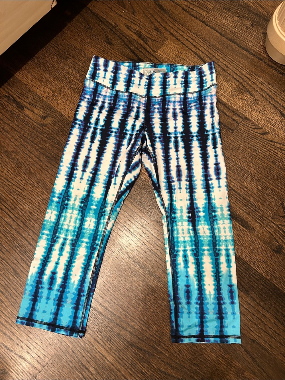 Women Blue Tie-Dye Performance Leggings size Small